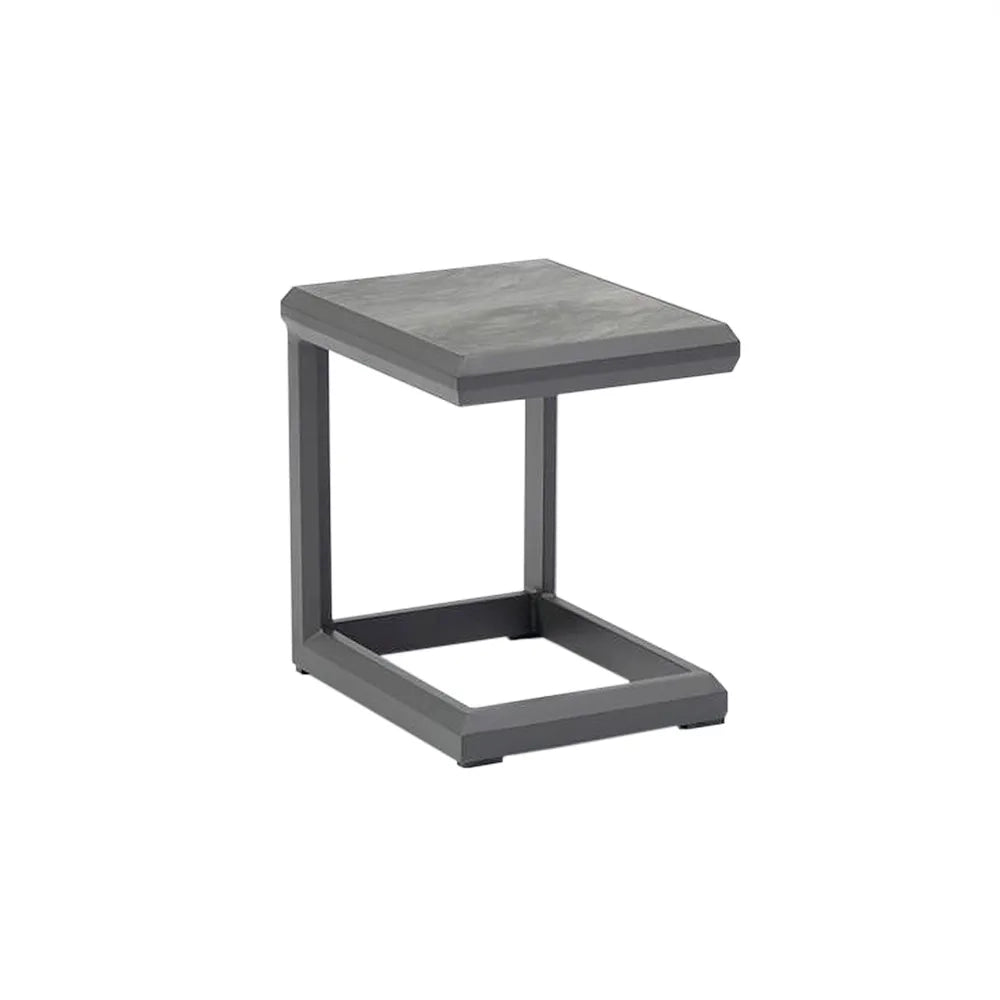 Tempo Style - Tavolino da Resort Nice antracite 43x35 cm | Tavolino Salvaspazio, Elegante e Resistente per Giardino, Terrazza e Balcone | Struttura in alluminio con top ceramica