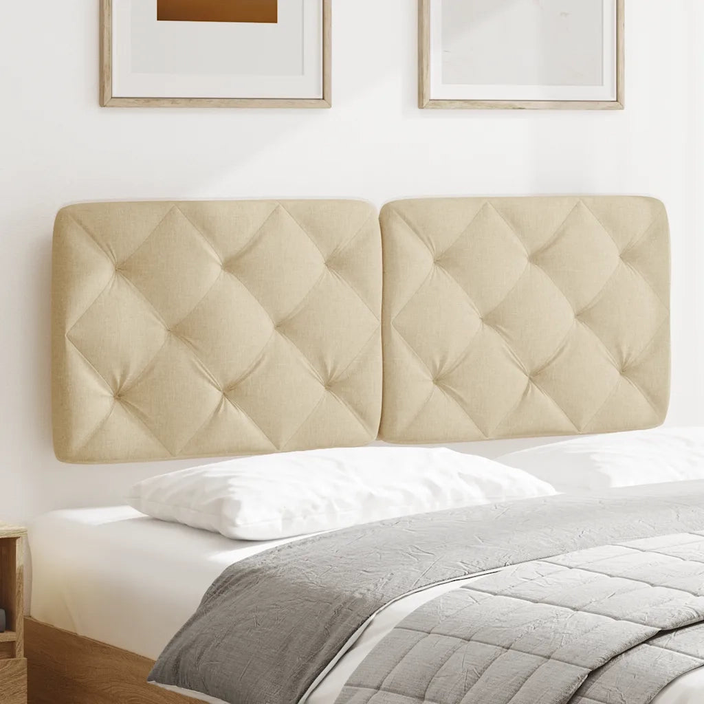 Cuscino Testiera Crema 140 cm in Tessuto 4019224