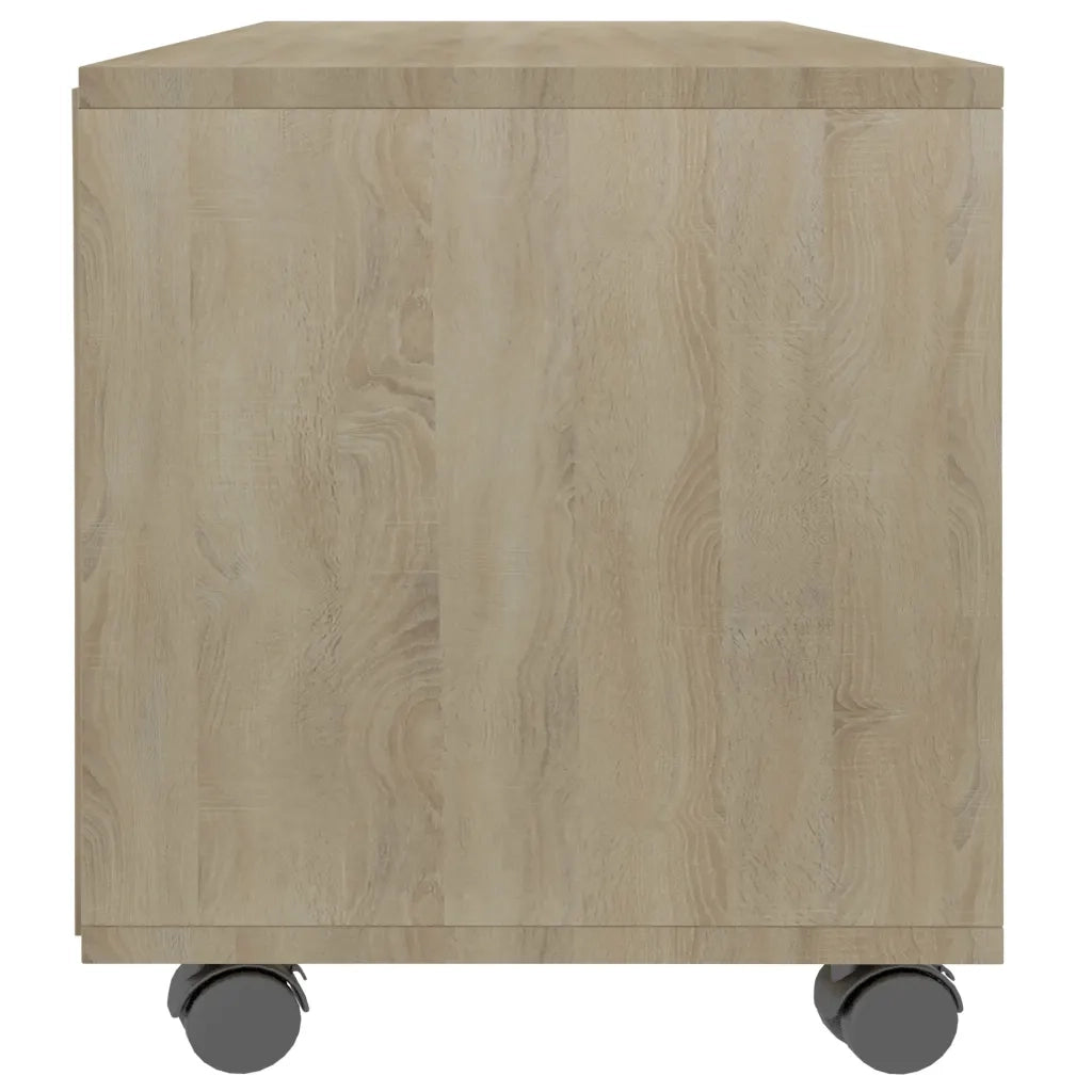 Mobile TV | Armadietto TV | Mobile Porta TV con Ruote Rovere Sonoma 90x35x35 cm Legno Multistrato
