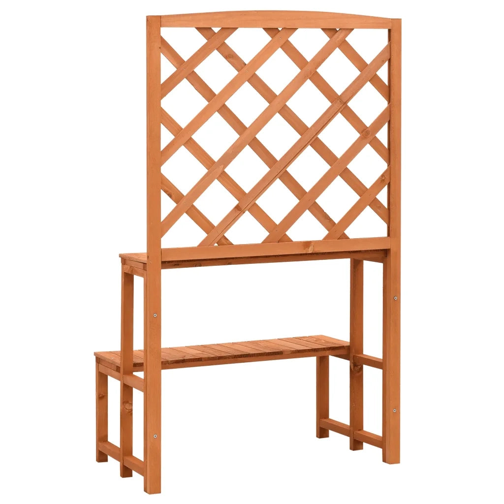 Fioriera con Traliccio Arancione 70x42x120 cm Massello di Abete cod mxl 69632