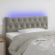 Testiera a LED-Testata con LED Grigio Chiaro 100x7x78/88 cm in Velluto