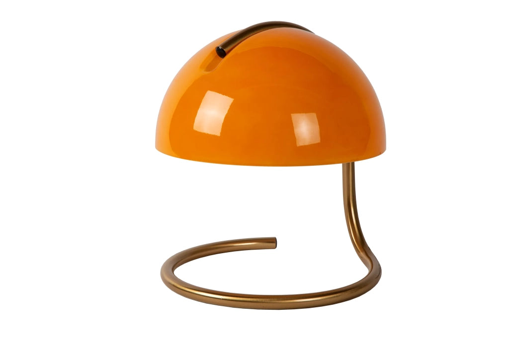 Lampada da tavolo rotonda arancio oro metallo E27 Lucide Cato