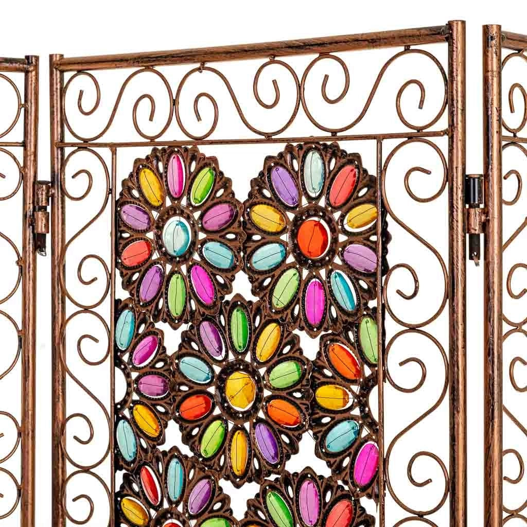 Paravento in metallo e acrilico colorato 120x3x172