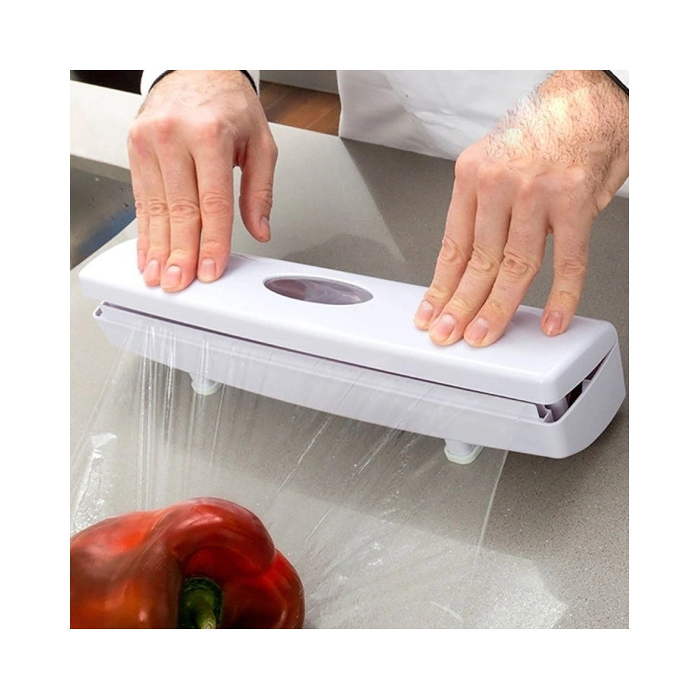 Trade Shop - Porta Rotolo Dispenser Automatico Con Taglio Per Pellicola Carta Forno Alluminio -