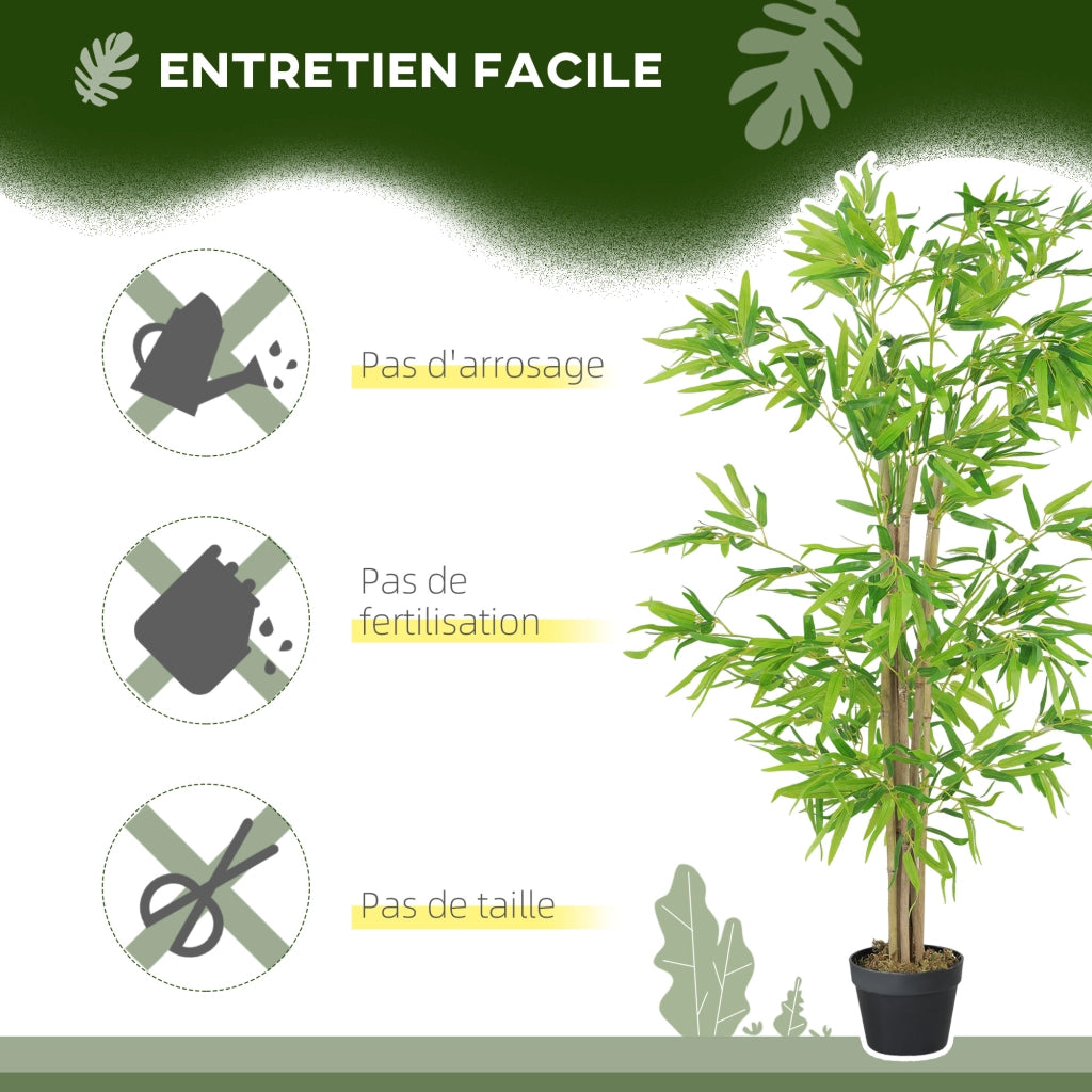 Bamb¨´ Artificiale ¨C Zephmum ¨C Verde 120cm con Vaso