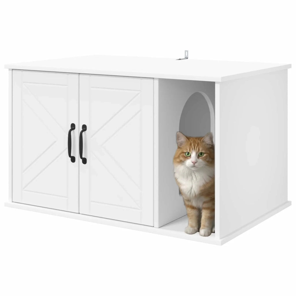 Casa per Gatti Bianco 85 x 55 x 50 cm Legno multistrato CFW4325943