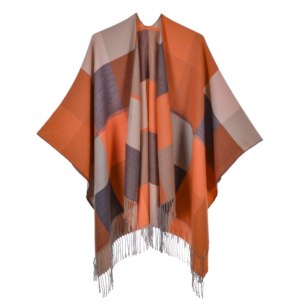 Nuova sciarpa/scialle da donna, in jacquard dal design retr¨° e alla moda, divisa in due, spessa e calda.