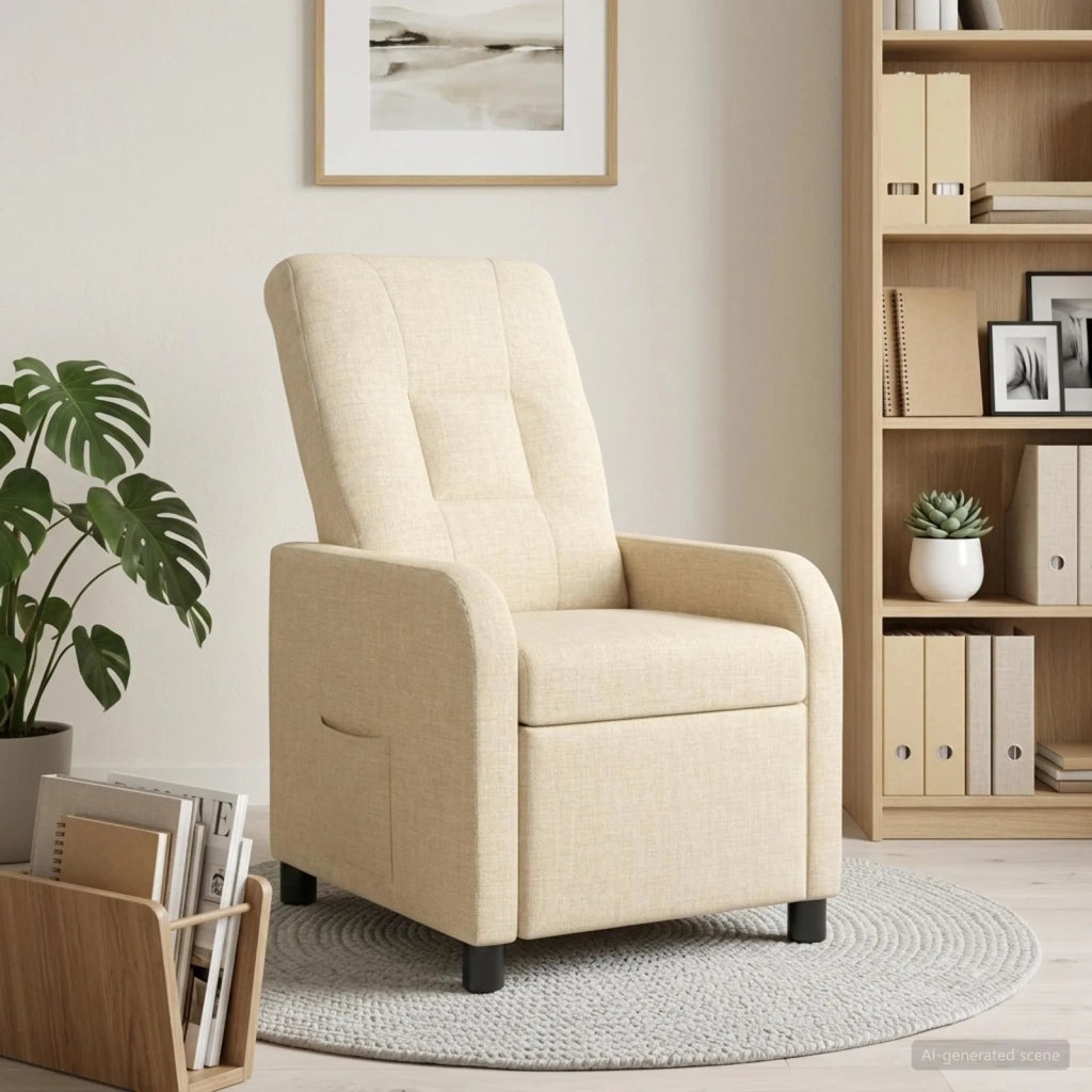 Divano Sedia-Poltrona reclinabile Crema Tessuto 102785