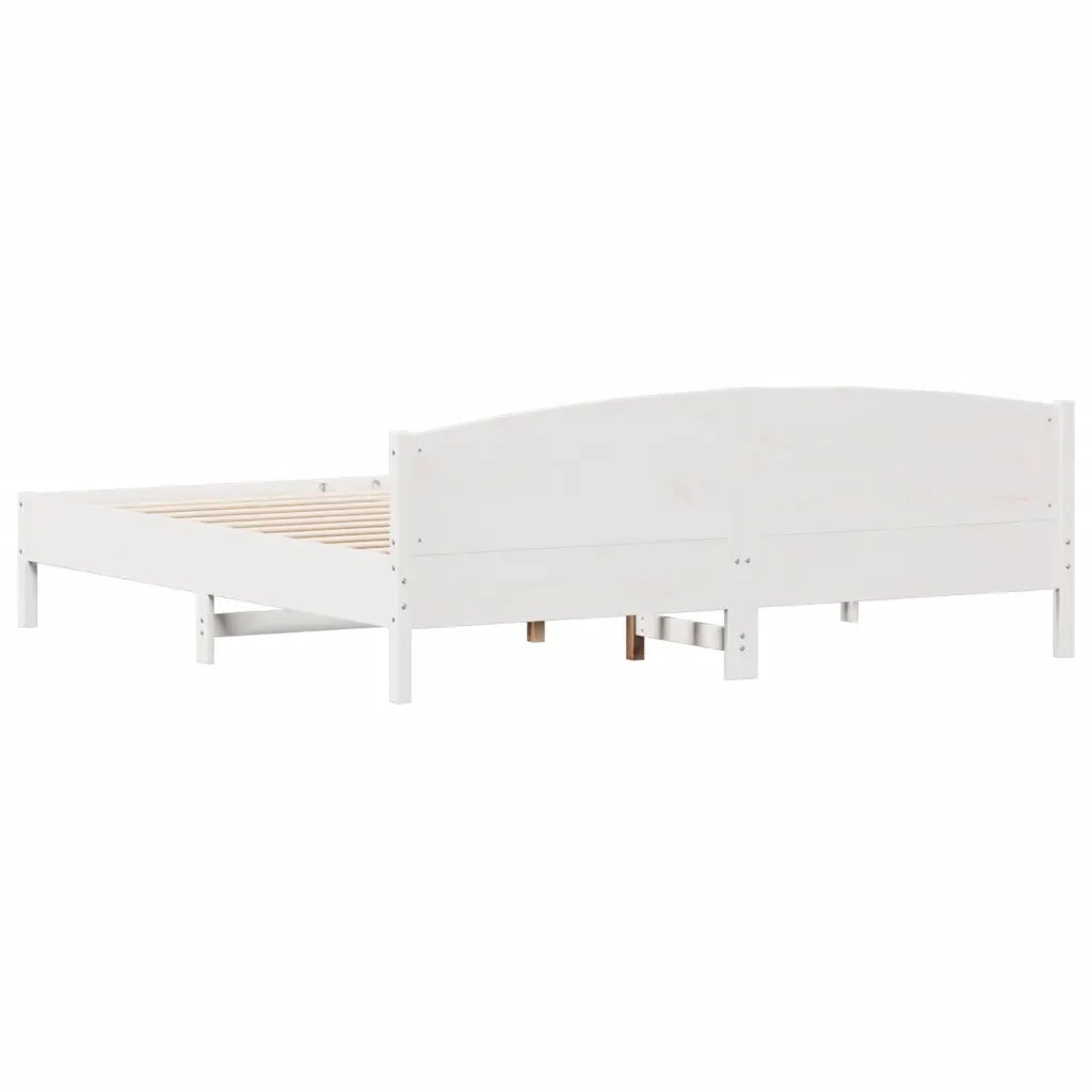 Giroletto senza Materasso Bianco 180x200 cm Legno Massello Pino 3216192