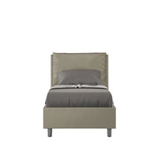 BS COM Letto singolo senza rete imbottito 80x200 similpelle cappuccino