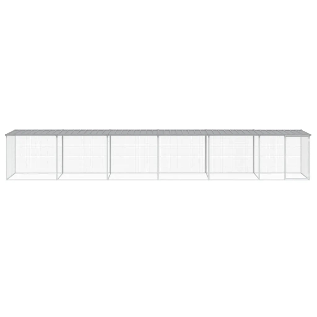 Gabbia Polli Tetto Grigio Chiaro 603x98x90 cm Acciaio Zincato 3189056