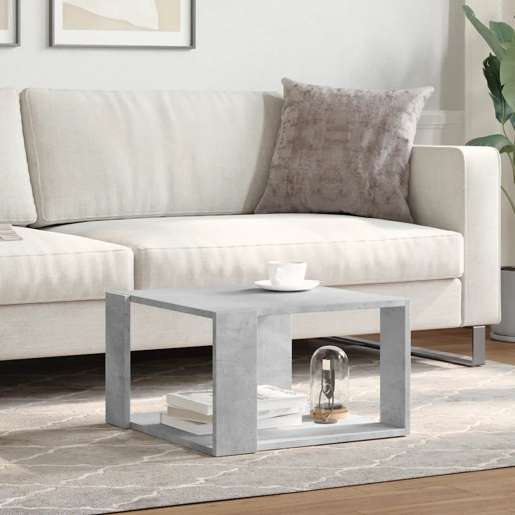 Tavolino Salotto Grigio Cemento 51,5x51,5x30 Legno Multistrato 848139