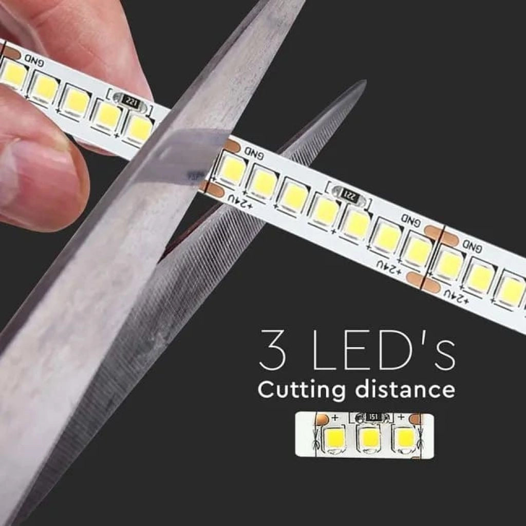 Striscia Strip LED SMD2835 18W/m 5m 238 LED/m 135LM/W 24V 3000K IP20 10mm