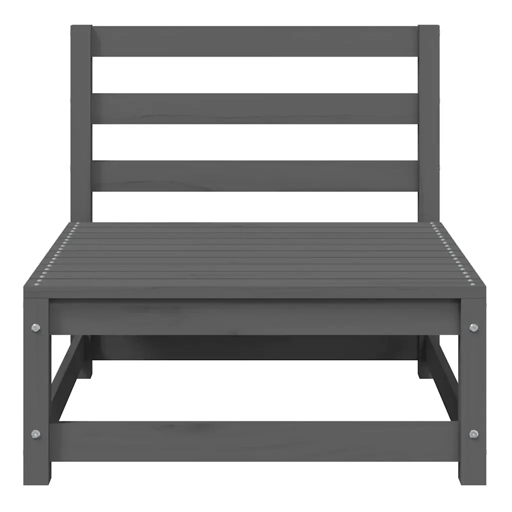 Set Divani da Giardino 2 pz Grigio in Legno Massello di Pino 805692