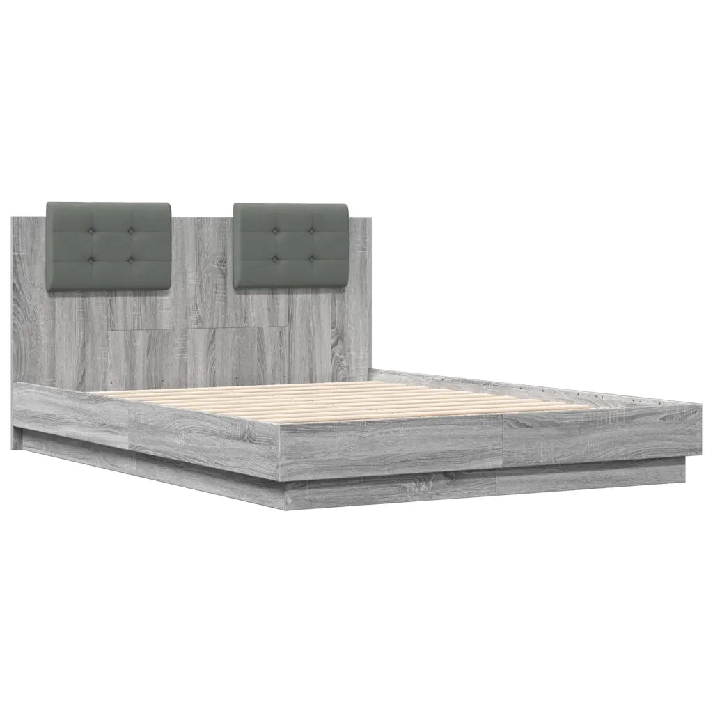 Giroletto Testiera Grigio Sonoma 135x190 cm Legno Multistrato 3209959