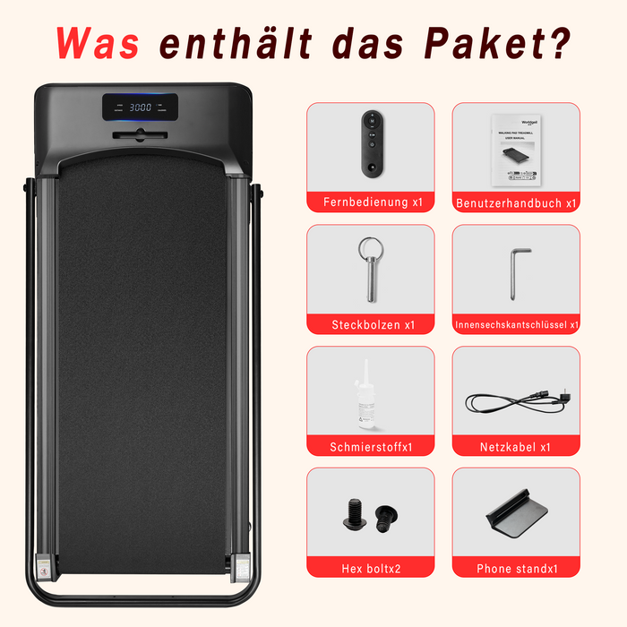 ZMH Tapis roulant domestico con schermo LED e telecomando barre di supporto pieghevoli