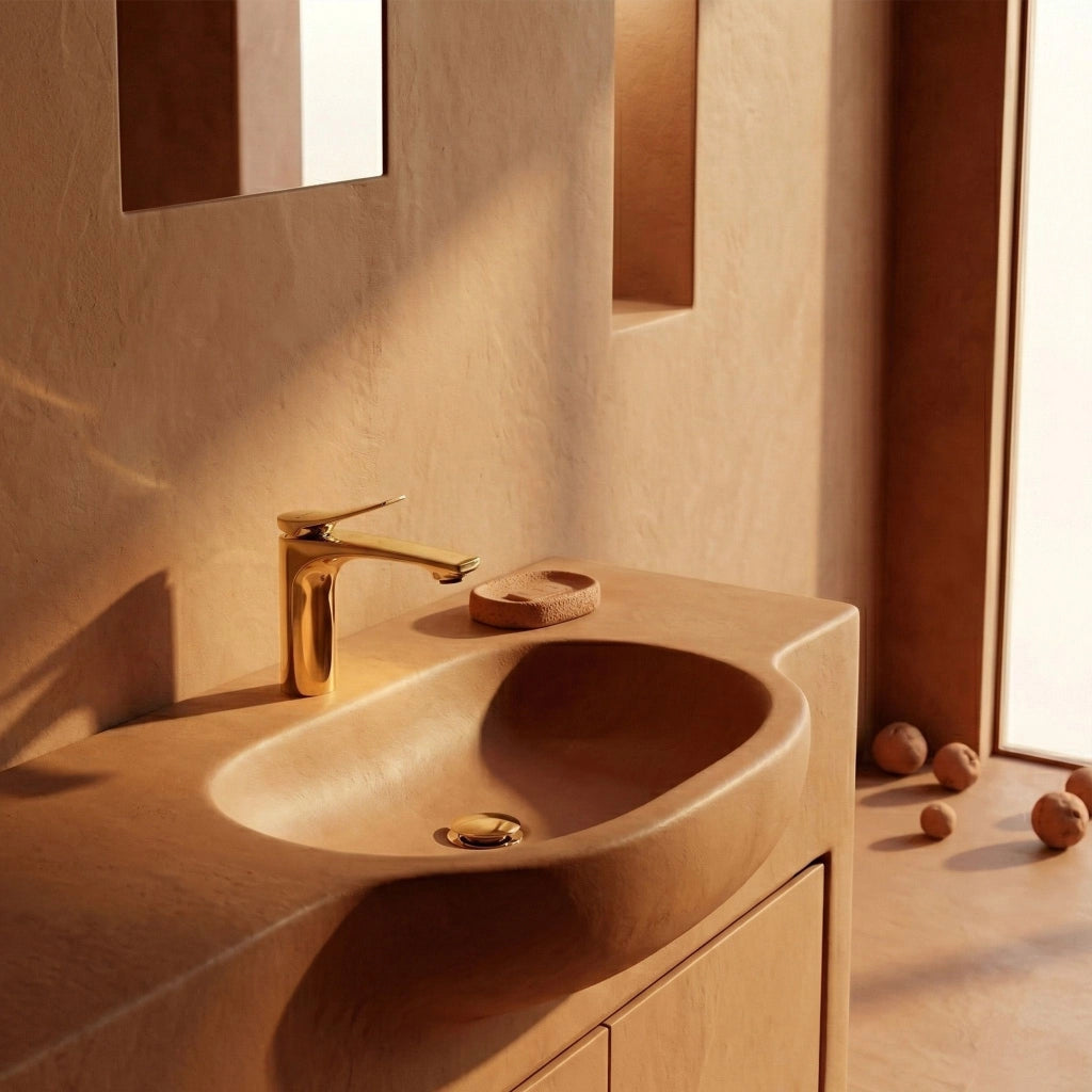 Rubinetto Per Lavabo Premium Rea Vision Gold Low