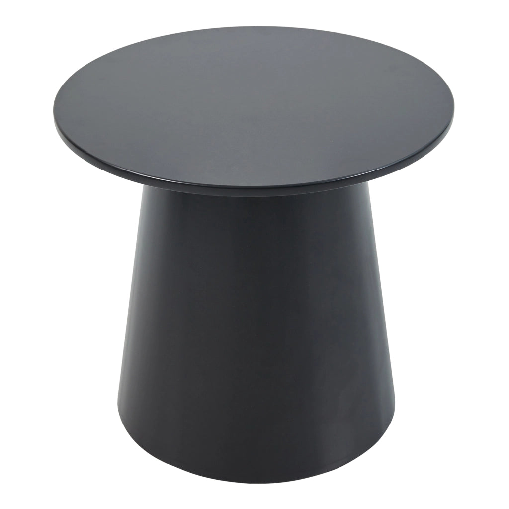 Tavolino da caffè Nyd Base a Cono Troncato e Piano Rotondo 40 x Ø44 cm Nero [en.casa]
