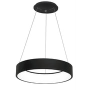 CHOPIN - Sospensione tonda LED 60W 6580lm 3000K IP20 in metallo nero - Rossini Group - Lampada a sospensione per interni dal design moderno