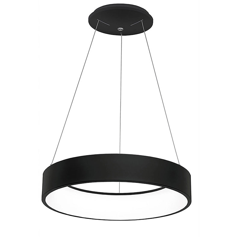 CHOPIN - Sospensione tonda LED 60W 6580lm 3000K IP20 in metallo nero - Rossini Group - Lampada a sospensione per interni dal design moderno