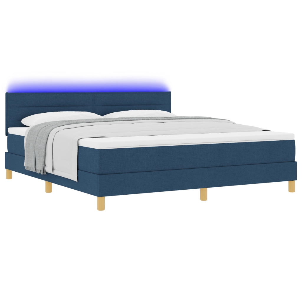 Letto a Molle con Materasso & LED Blu 180x200 cm Tessuto