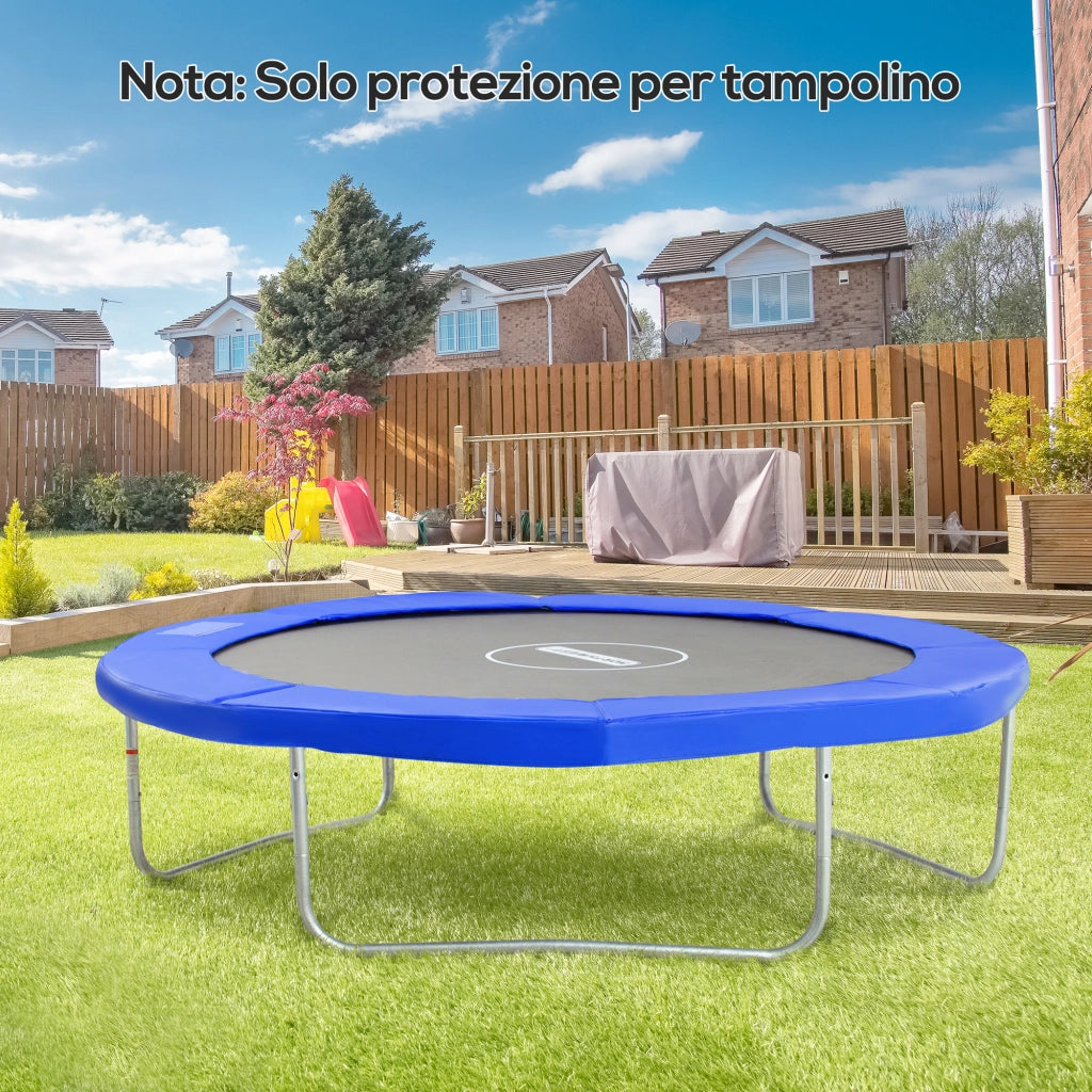 Copertura di Protezione per Trampolino elastico ?305 cm, in Plastica e PE con Imbottitura da 15 mm, Blu