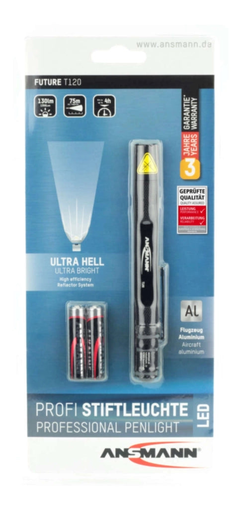Ansmann 1600-0160 Future T120 Lampada Penlight a batteria LED 115 mm Nero