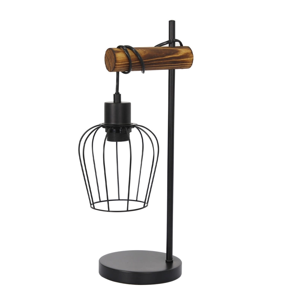 ZMH Lampada da tavolo retrò nera industriale E27 per soggiorno ufficio camera letto