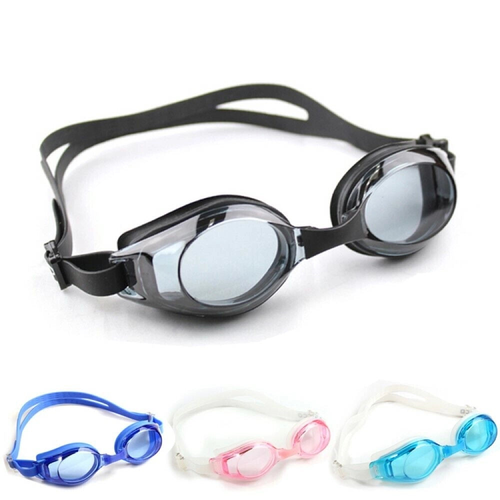 Occhiali occhialini nuoto piscina mare lenti antiappannamento no UV + custodia