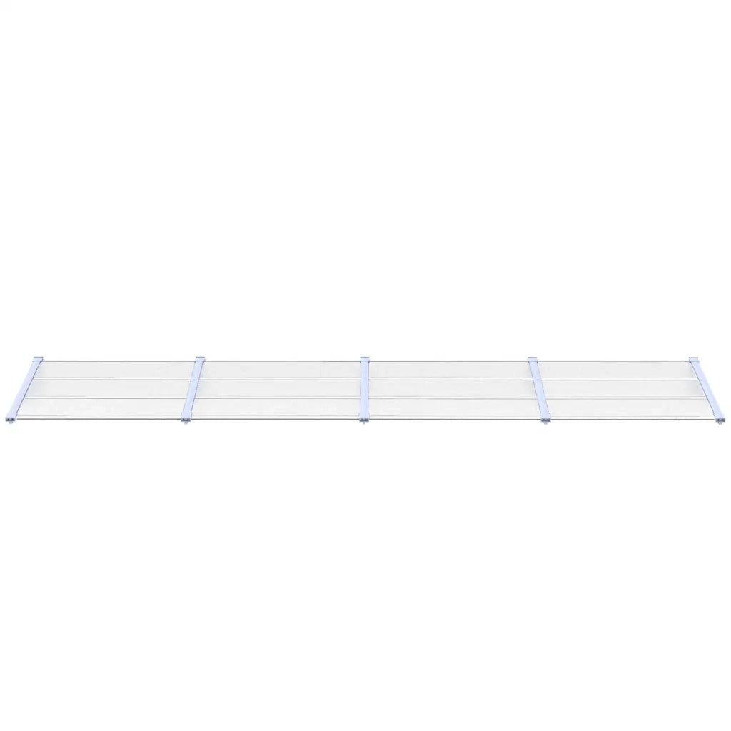 Tettoia per Porta Grigio e Trasparente 396x90 cm Policarbonato CFW9935240