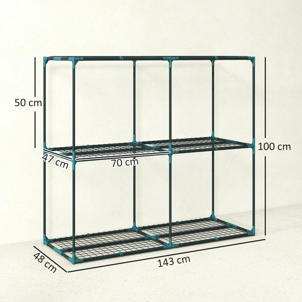 Scaffale per Piante 3 Livelli ¨C Zephmum ¨C Verde 143x48x100 cm