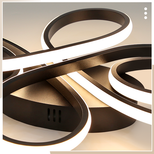 ZMH Lampada da soffitto plafoniera LED moderna nera 40cm 30W 3000K bianco caldo