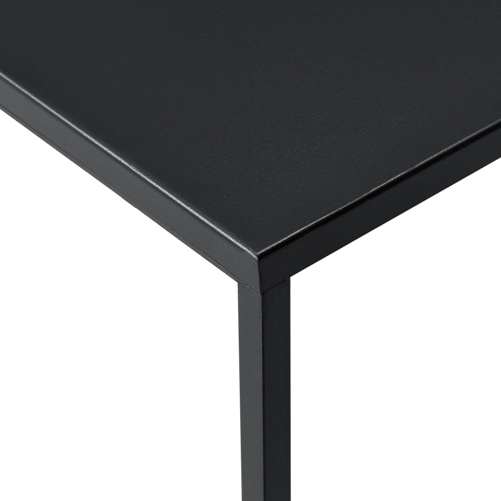 Tavolino da Caffè / da Divano 85 x 85 x 38 cm Tavolo Basso da Salotto in Forma Quadrata Consolle Multiuso in Metallo AntiGraffio - Nero