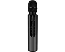 Microfono karaoke portatile con Bluetooth, l'audio è amplificato da un sistema di diffusione integrato con scheda audio e amplificatore di voce, adatto per feste a casa, viaggi e registrazione musicale, nero.