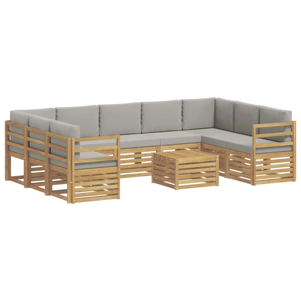 Set divani 10 pcs Bianco e Grigio Chiaro 59 x 59 x 37 cm