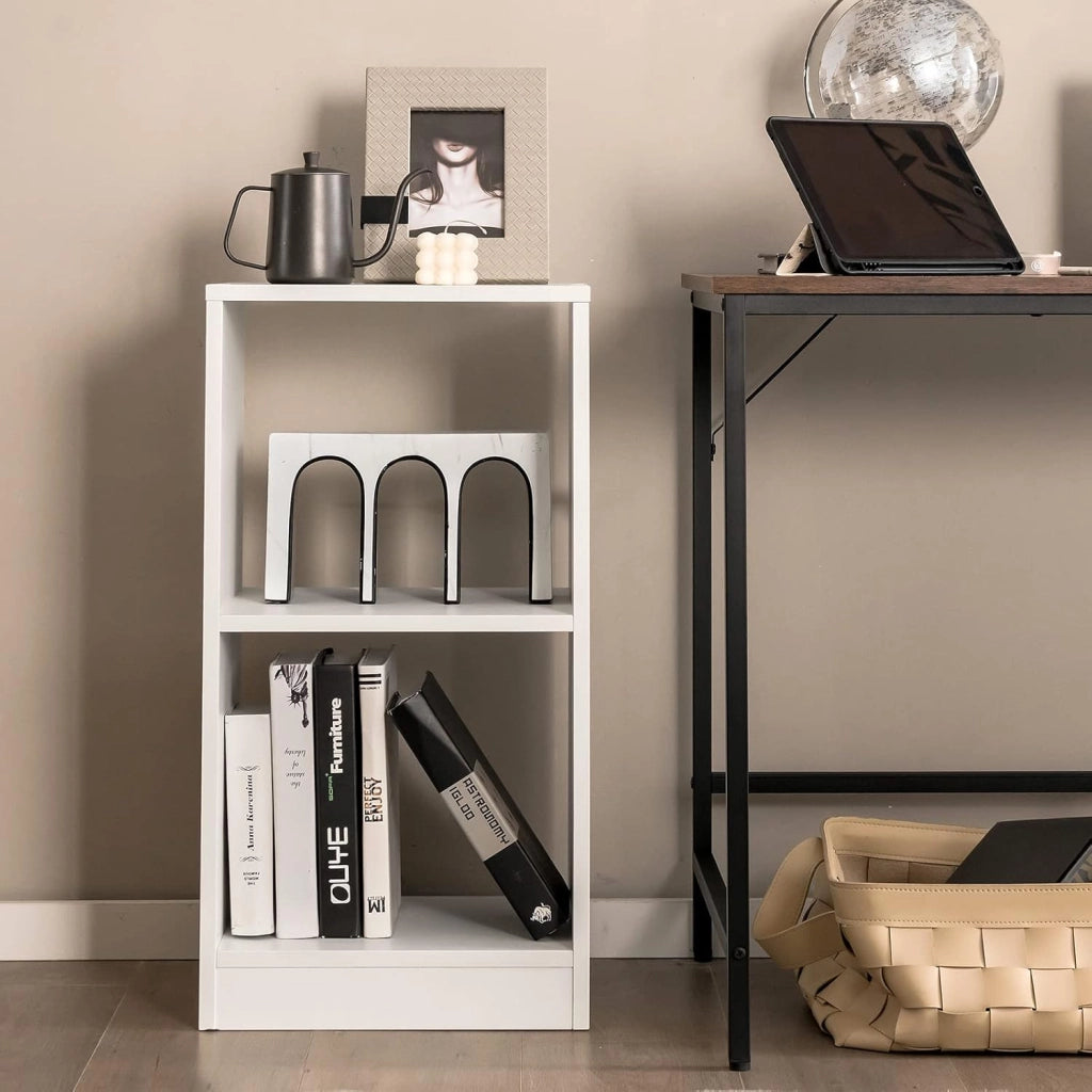 COSTWAY Set di Librerie a 2 Pezzi, Libreria in Legno a 2 Livelli, Scaffale Espositivo con Dispositivo Antiribaltamento, Scaffale Multifunzionale per Soggiorno Studio Ufficio, 38x33x72,5 cm