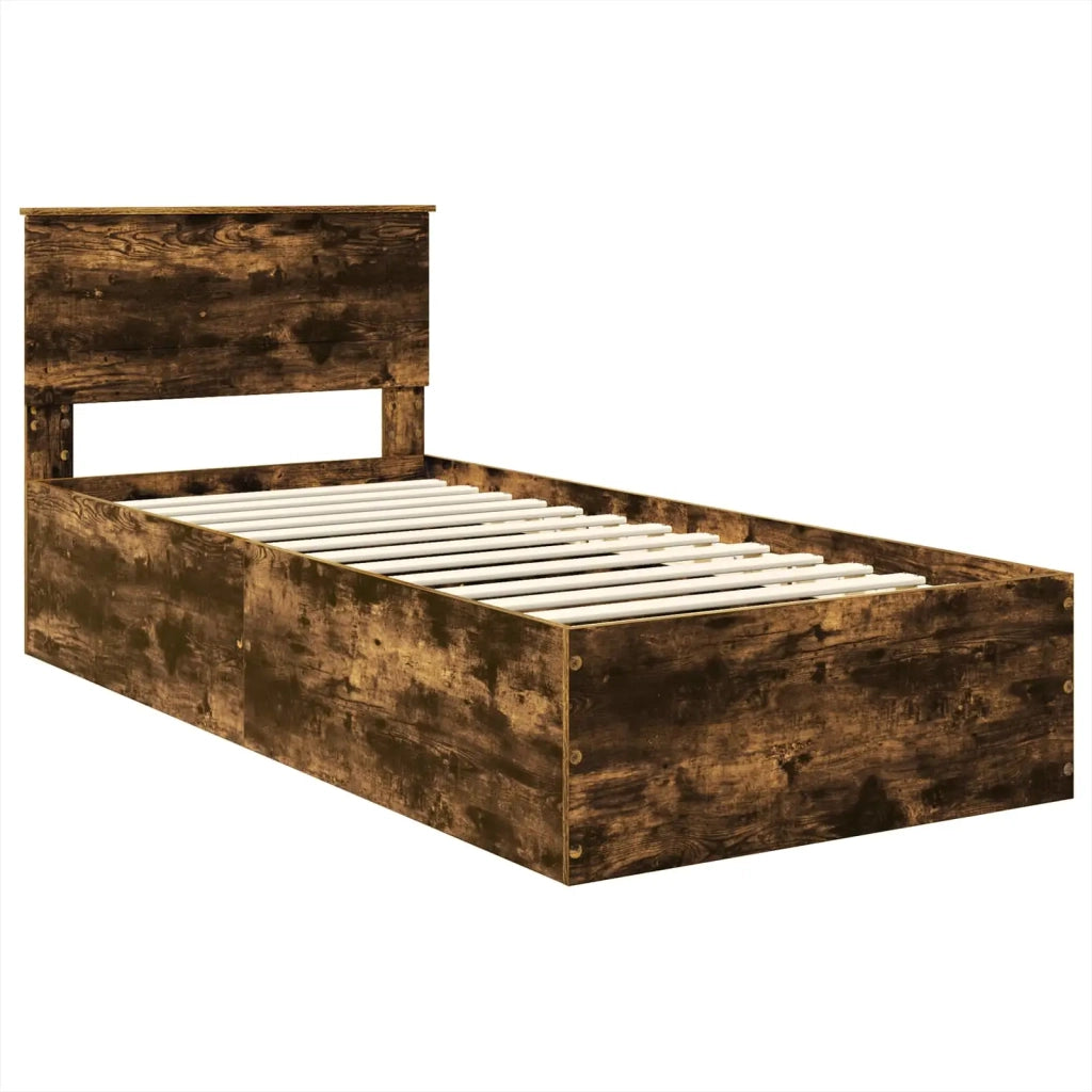 Struttura del letto Rovere fumé 100 x 200 cm Legno multistrato 3408701