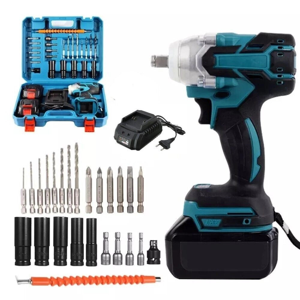Trade Shop - Avvitatore Impulsi Svita Avvita Bulloni Doppia Batteria 20v 5ah + 25 Accessori -