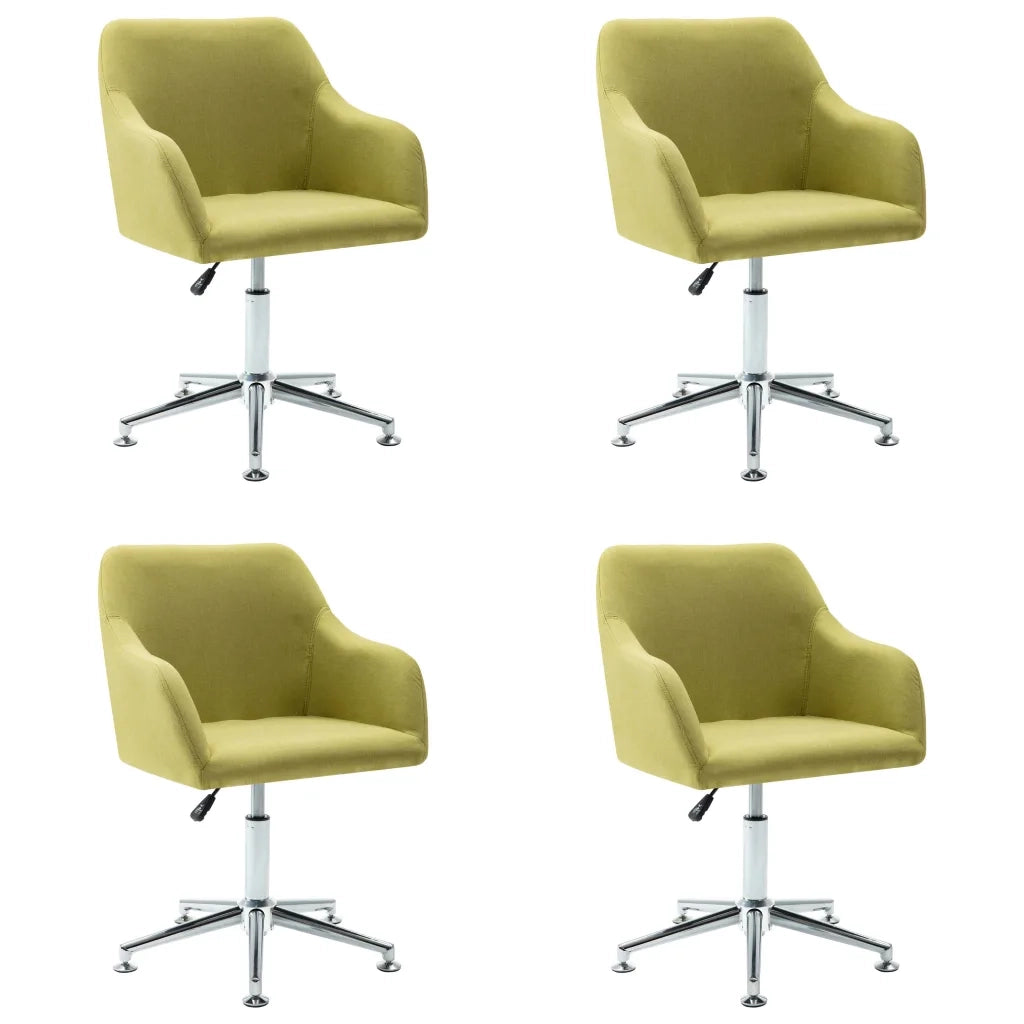 Sedie da Pranzo Girevoli 4 pz Verde in Tessuto 278437