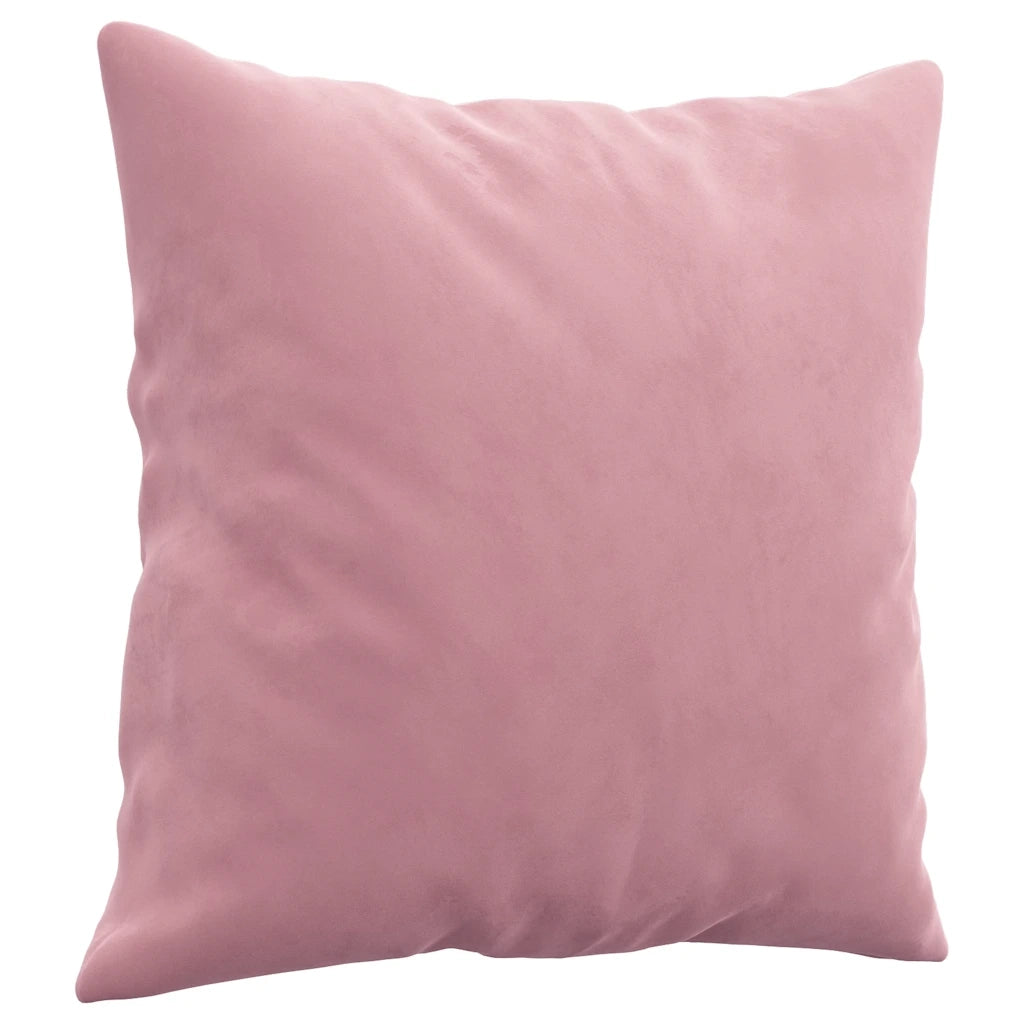 Set di Divani 4 pz con Cuscini Rosa in Velluto