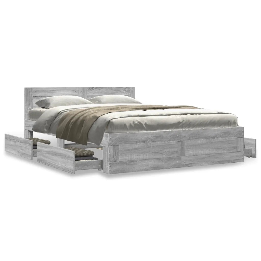 Giroletto Testiera Grigio Sonoma 120x190 cm Legno Multistrato 3295609
