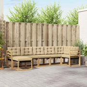Set di divani da esterno con cuscino 7 pcs Bianco e Beige