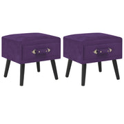 Comodini Viola Scuro 2 pz 40x35x40 cm in Velluto