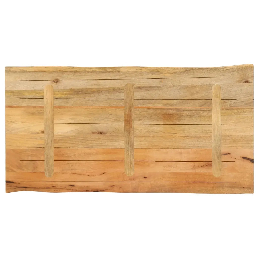 Piano Tavolo 110x60x2,5 cm Bordi Vivi in Legno Massello Mango