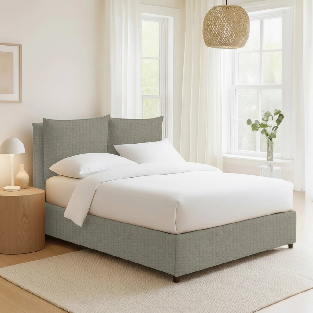 Formby, Letto Matrimoniale Sfoderabile Made in Italy, Grigio