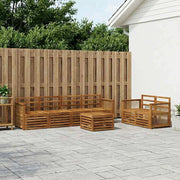 Set di divani da esterno 7 pz Naturale Legno di Acacia Massello 3384055
