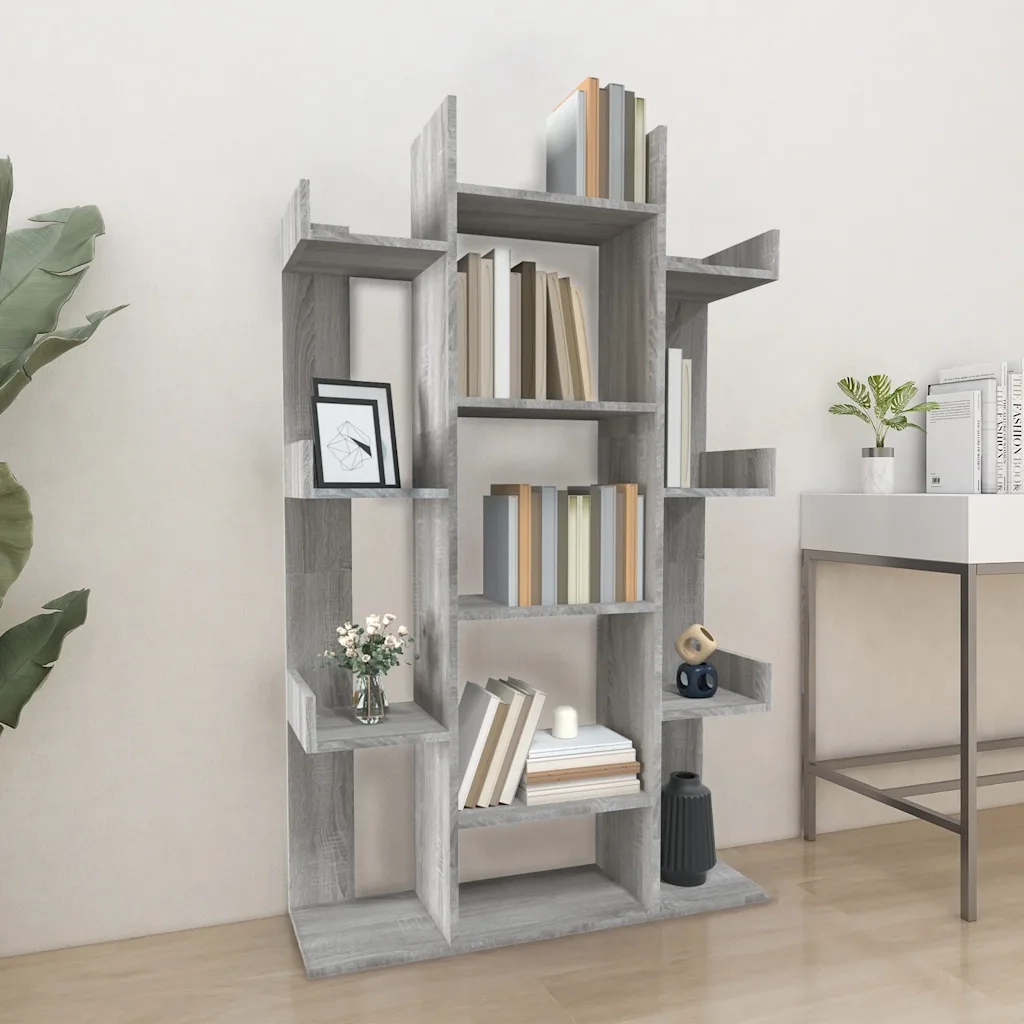 Libreria Grigio Sonoma 86x25,5x140 cm in Legno Multistrato 816003