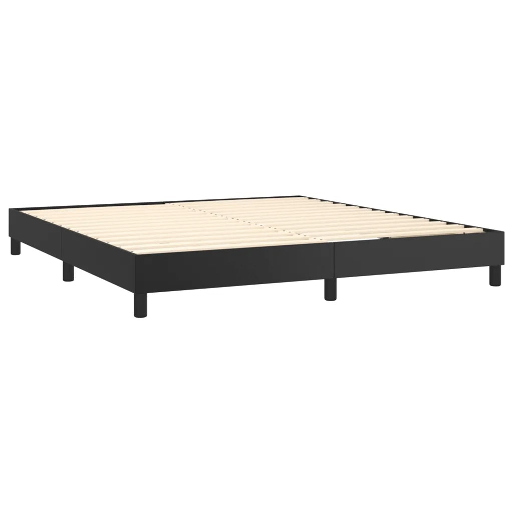 Struttura Letto a Rete a Molle Nero 160x200 cm in Similpelle 3120706