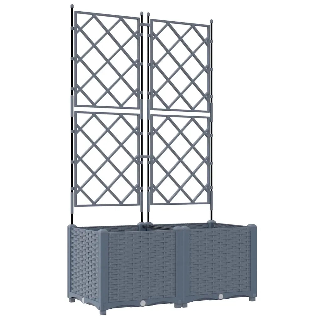 Vaso da giardino 2 pcs Grigio Chiaro 80 x 40 x 143 cm Plastica 42002884