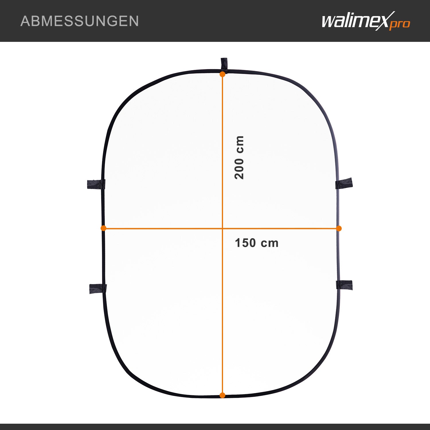 Fondale fotografico pieghevole 2in1 bianco/nero 150 x 200 cm, con moschettoni e borsa da trasporto, per studio fotografia